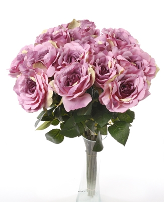 Rose Maya artificielle Violine H 75 cm Tete superbe de 12 cm 4 feuilles