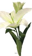 Lys commun artificiel, 2 fleurs, H 74 cm Crème - BEST