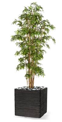 Bambou du Japon Luxe artificiel H 140 cm 2358 feuilles en pot