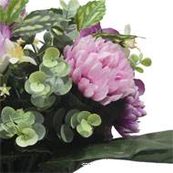 Vasque De Chrysanthème, Rose et Eucalyptus pour la toussaint Pourpre-rose