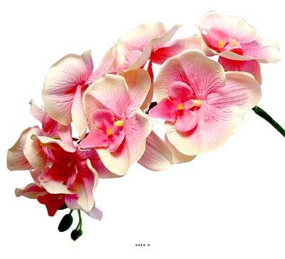 Orchidee Tao factice H105cm 8 fleurons 5 boutons qualité Rose soutenu