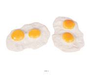 Œufs frits double artificiel X 2 en Plastique soufflé L 150x110 mm