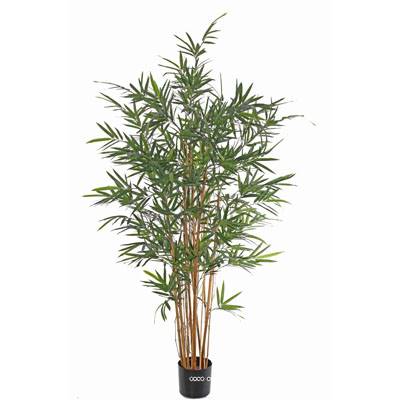 Faux bambou en pot extérieur anti-UV 7 troncs H 170 cm Vert