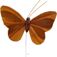 Papillons artificiels x 6 chocolat L 8 5 X H 5 cm
