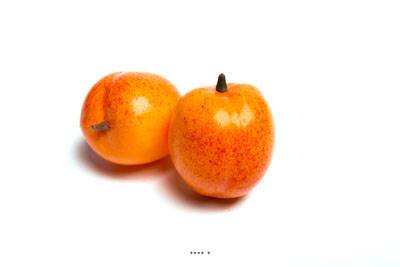 Abricot artificiel Orange en lot de 2 en Plastique souffl D 55 mm