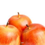 Pomme artificielle Jaune rouge X 3 Plastique soufflé D 80 mm