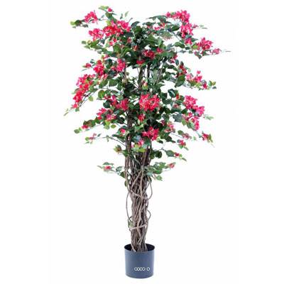 Bougainvillier artificiel en pot tronc naturel lianes H 150 cm Rose fushia