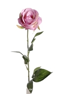 Rose Nina factice Violette H70cm Tte 9cm et 3 feuilles superbes