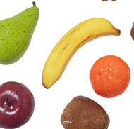 Fruits artificiels assortis, lot de 12, en Plastique soufflé taille normale