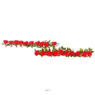 Barrette x12 séparateurs socle blanc L25cm fleur rose rouge plastique