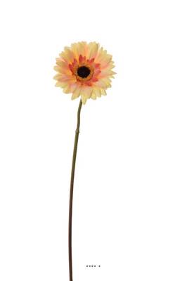 Gerbera artificiel H 36 cm D 8 cm superbe Pêche