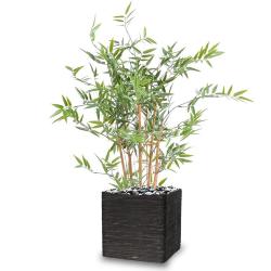 Bambou artificiel en pot special UV pour extrieur H 90 cm Vert