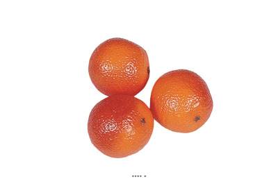 Orange artificielle en lot de 3 en Plastique souffl D 75 mm
