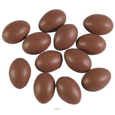 Œufs en chocolat artificiel en lot de 12 Plastique soufflé H 65x45 mm