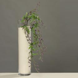 Branchage piquet fleuri artificiel H 69 cm trs dense Mauve violet