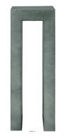 Pidestal rsine synthtique et feuille d'argent 35 x 35 cm H 100 cm Int. carr haut mtal anthracite
