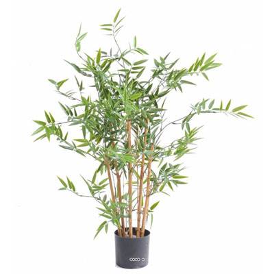 Bambou artificiel en pot special UV pour extérieur H 90 cm Vert