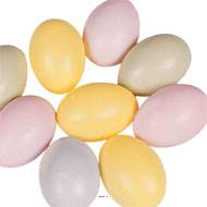 Gros œufs de paques assortis X 12 en Plastique soufflé H 65x45 mm