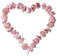 Coeur Rose ptale artificiel D 23cm