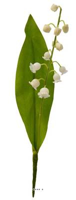 Muguet artificiel 1 brin avec feuillage H 21 cm superbe