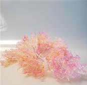 Piquet d'herbe de Corail factice H30cm plastique extrieur Rose-crme