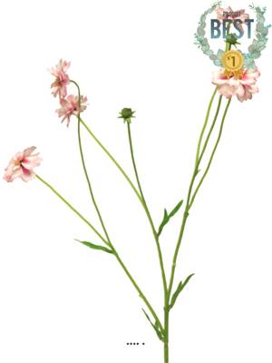 Centaurée artificielle, 3 ramures, H 64 cm Rose-crème - BEST