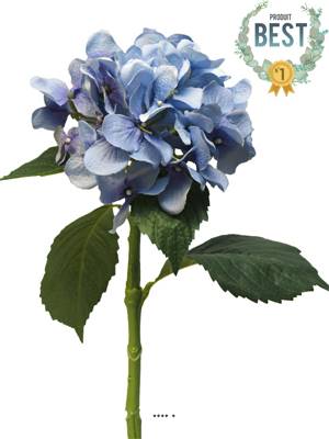 Hortensia artificiel en branche, H 48 cm Bleu royal - BEST