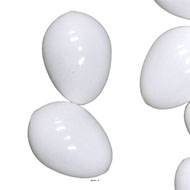 Oeufs blancs artificiels en Plastique x10 soufflé H 65 mm D 45 mm