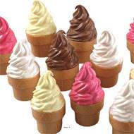 Glace assortie en pot en lot de 12 en Plastique soufflé H 100x60 mm
