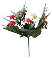 Bouquet de Marguerites & mini oeillets factices H28cm Top Rose fushia