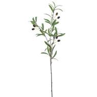 Branche d'olivier artificielle, 4 ramures, H 79 cm 6 olives factices