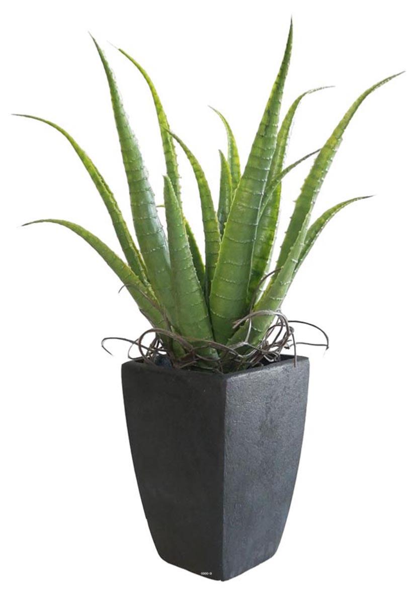 Agave Succulente plante artificielle cacte en pot H 36 cm Vert Type B