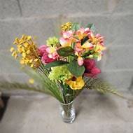 Frangipanier factice Rose & jaune en branche fleurie H73cm top et rare