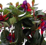 Fuchsias fleuries artificielles en pot, H 30 cm Pourpre-fuschia