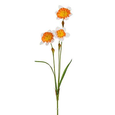 Jonquilles artificielles en tige 3 têtes H 58 cm Crème