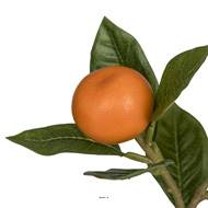 Branche artificielle de 3 mandarines avec feuillage H 28 cm L 16 cm