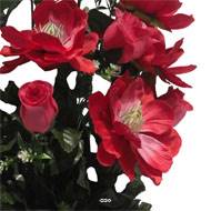 Vasque de Magnolia, bouton de rose, ficus pour la toussaint Rose fushia