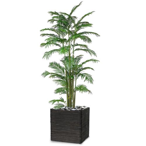 Palmier Areca artificiel H 120 cm multi-troncs trs dense en pot