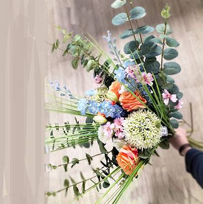 Superbe bouquet de fleurs artificielles "COULEURS" cration fleuriste H 75 cm D 40 cm